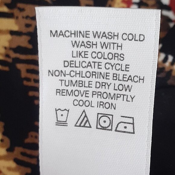 Liz & CO. Jersey Knit Formal Tank Top; Neck Tie; Low Neck; Brown/Black; Size M - Picture 5 of 5